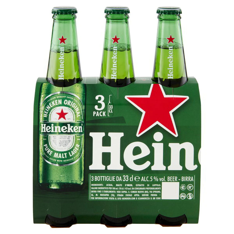 Birra Heineken 3 bottiglie 330 ml