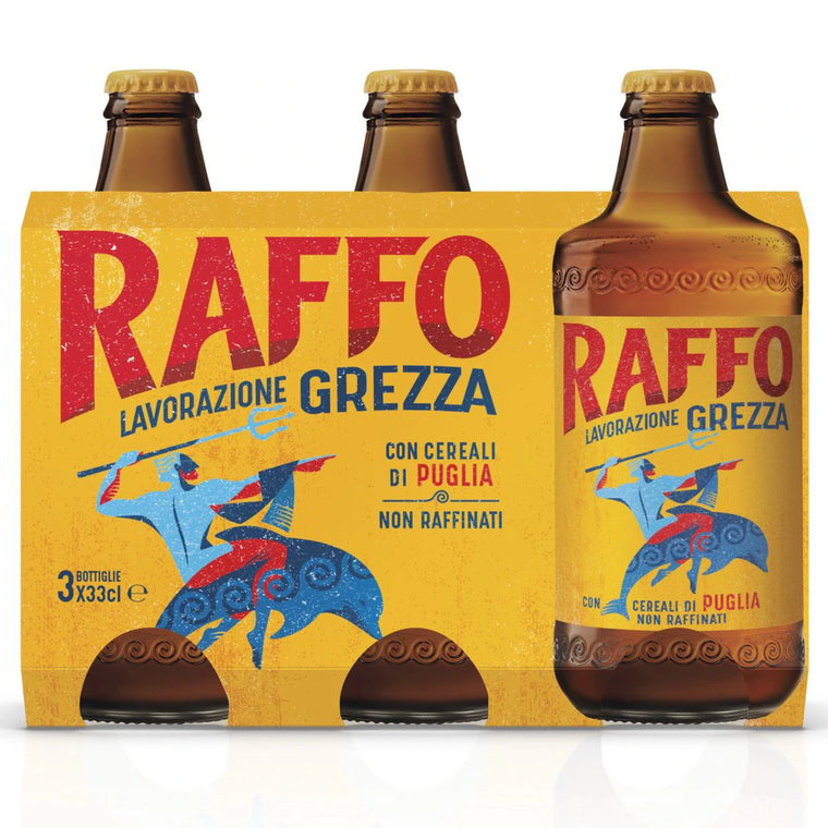 Birra Raffo lavorazione grezza 3 bottiglie 330 ml